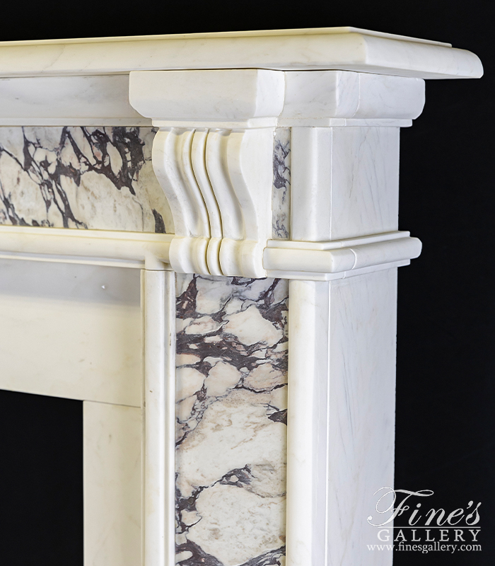 Marble Fireplaces  - A Georgian Style Mantel In Italian Breccia Viola Marble - MFP-2618